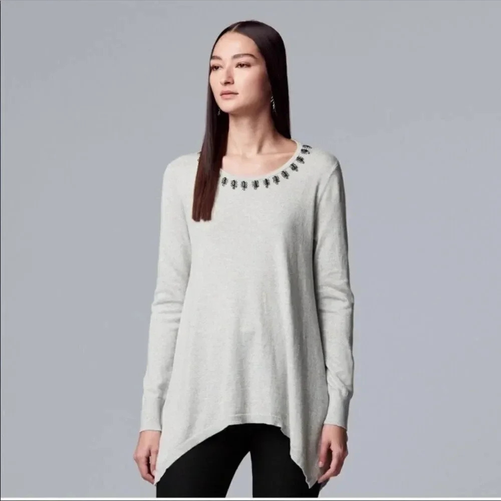 Simply Vera by Vera Wang Jeweled Sweater